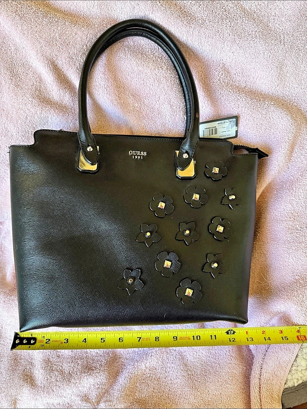 GUESS Black Floral Tote